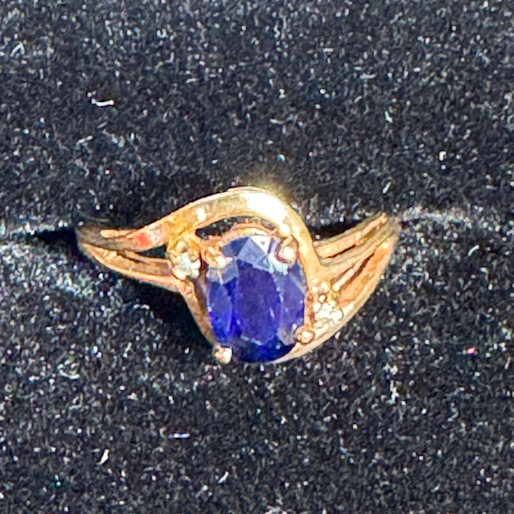 10 Karat Sapphire and Diamond Ring